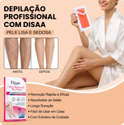 PeleLisa® – Tiras de Cera para Depilação Corporal Completa