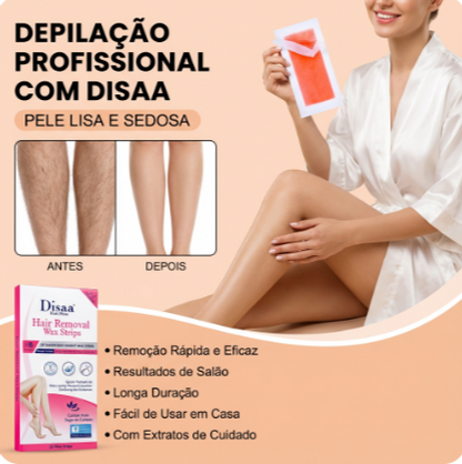 PeleLisa® – Tiras de Cera para Depilação Corporal Completa